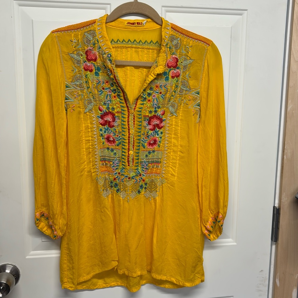 Johnny Was  Yellow blouse